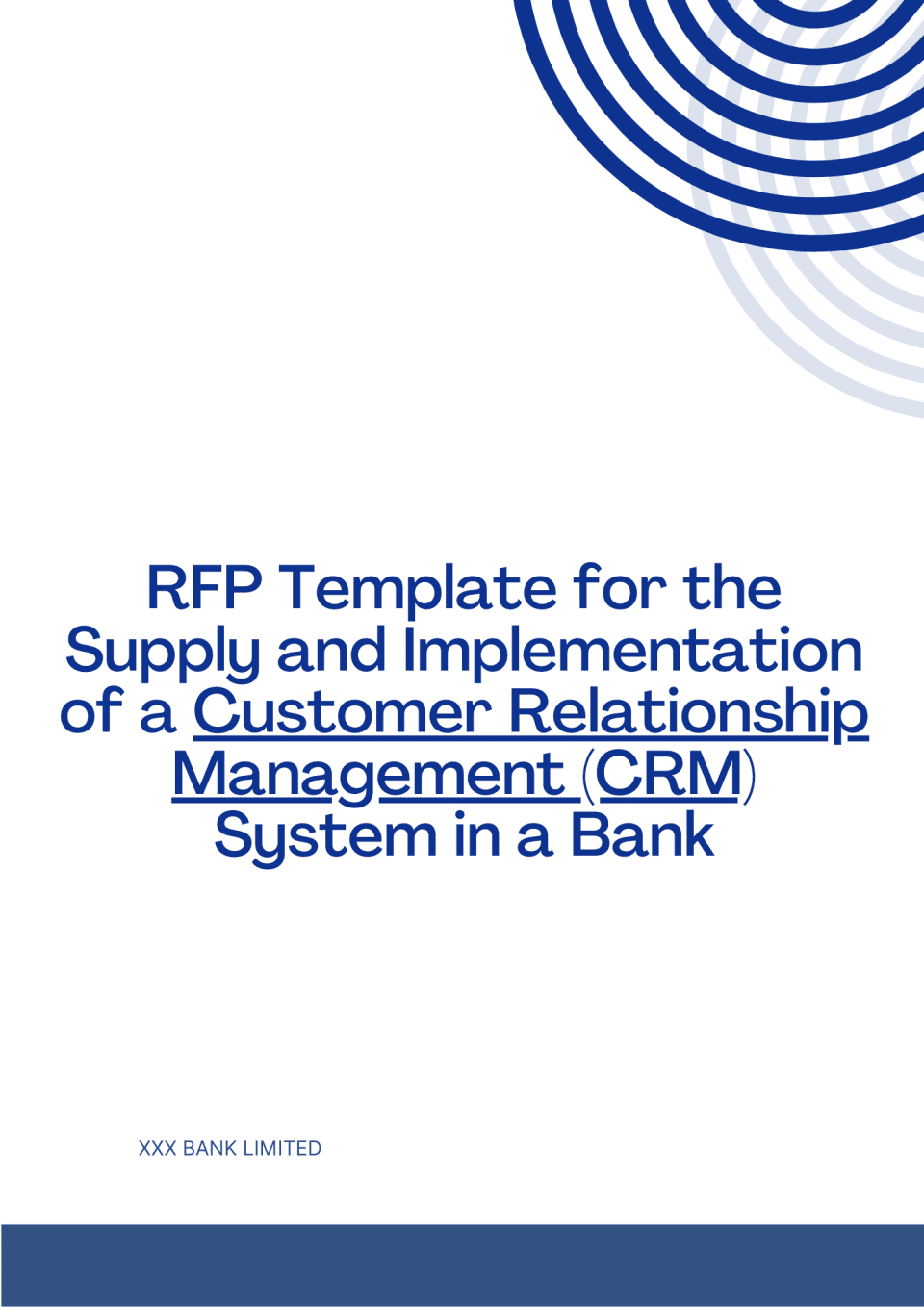 RFP Template for the Supply and Implementation of a Customer Relationship Management (CRM) System in a Bank