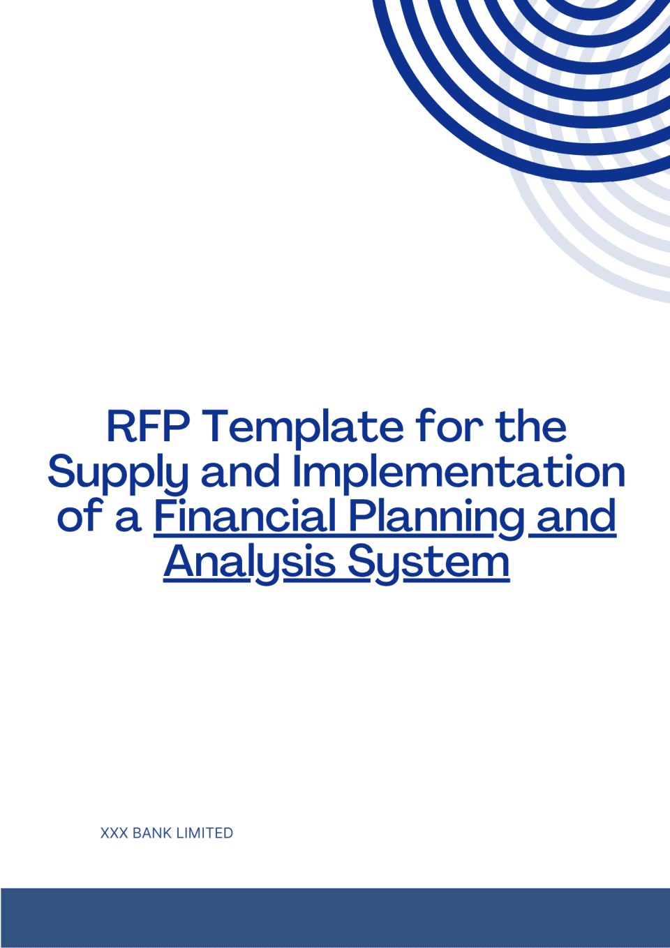 RFP Template for the Supply and Implementation of a Financial Planning and Analysis System