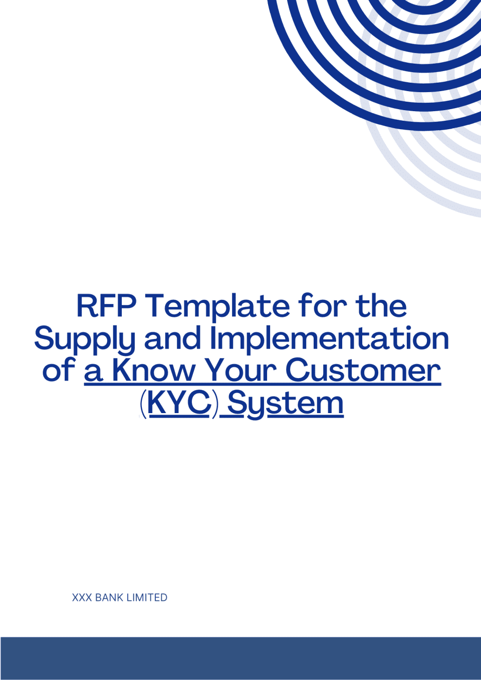 RFP Template for the Supply and Implementation of a Know Your Customer (KYC) System