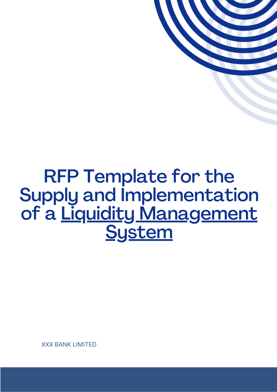 RFP Template for the Supply and Implementation of a Liquidity Management System