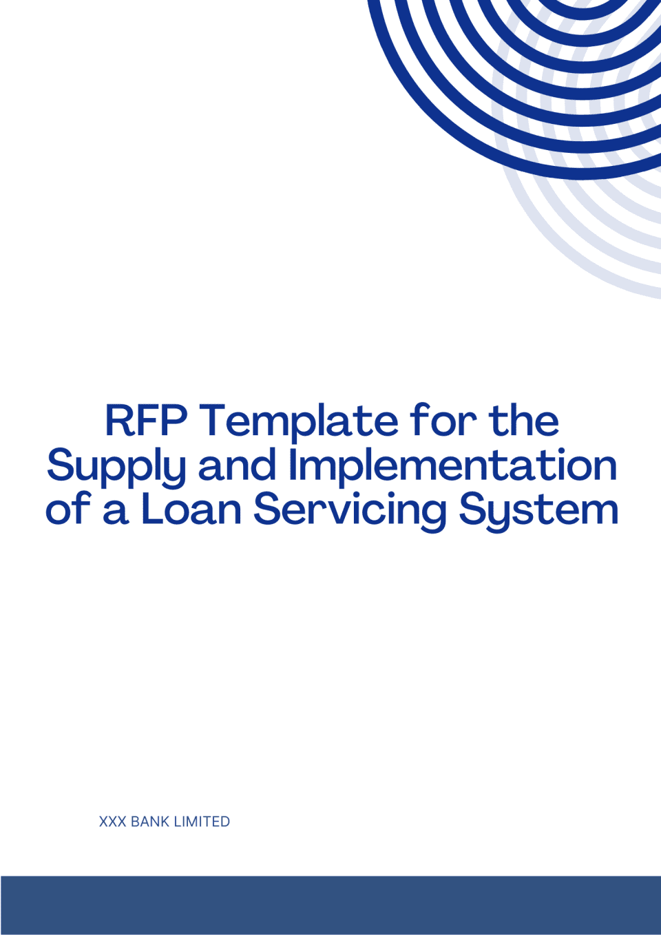 RFP Template for the Supply and Implementation of a Loan Servicing System