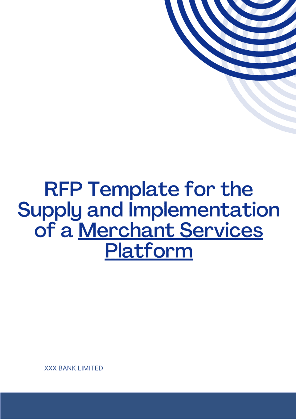 RFP Template for the Supply and Implementation of a Merchant Services Platform