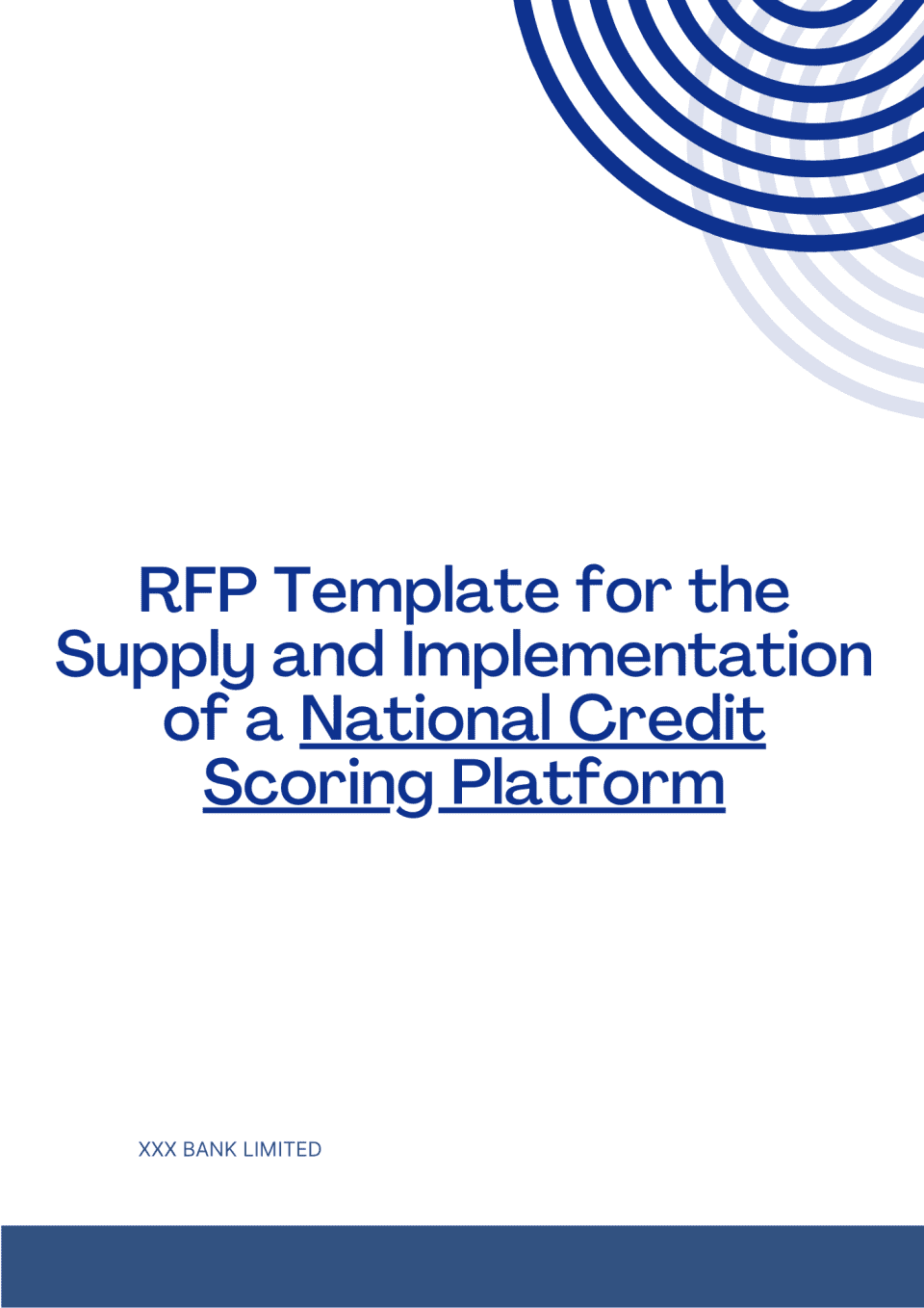 RFP Template for the Supply and Implementation of a National Credit Scoring Platform