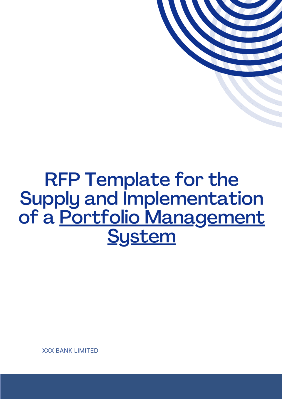 RFP Template for the Supply and Implementation of a Portfolio Management System