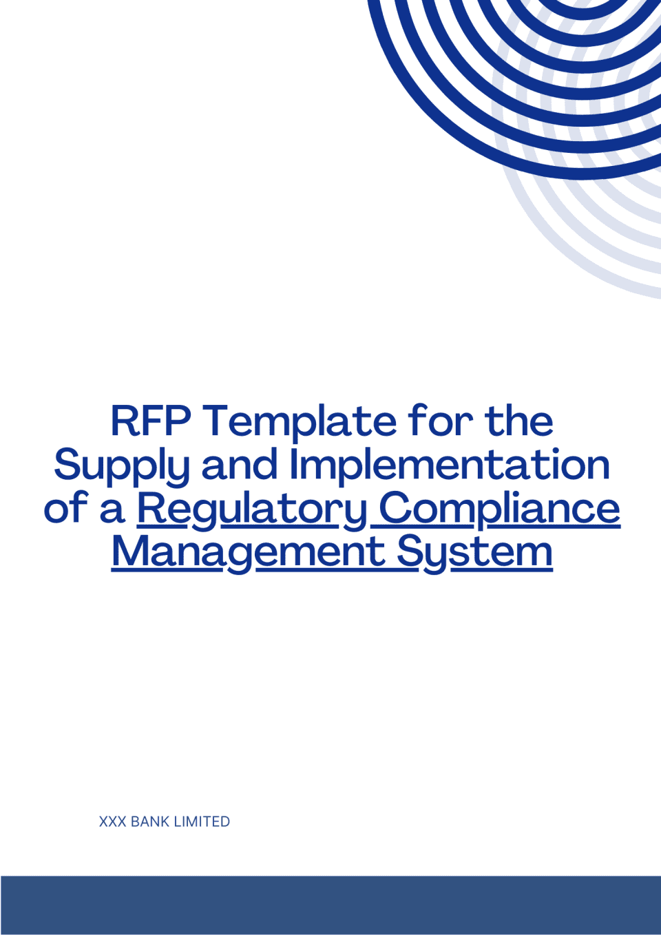 RFP Template for the Supply and Implementation of a Regulatory Compliance Management System