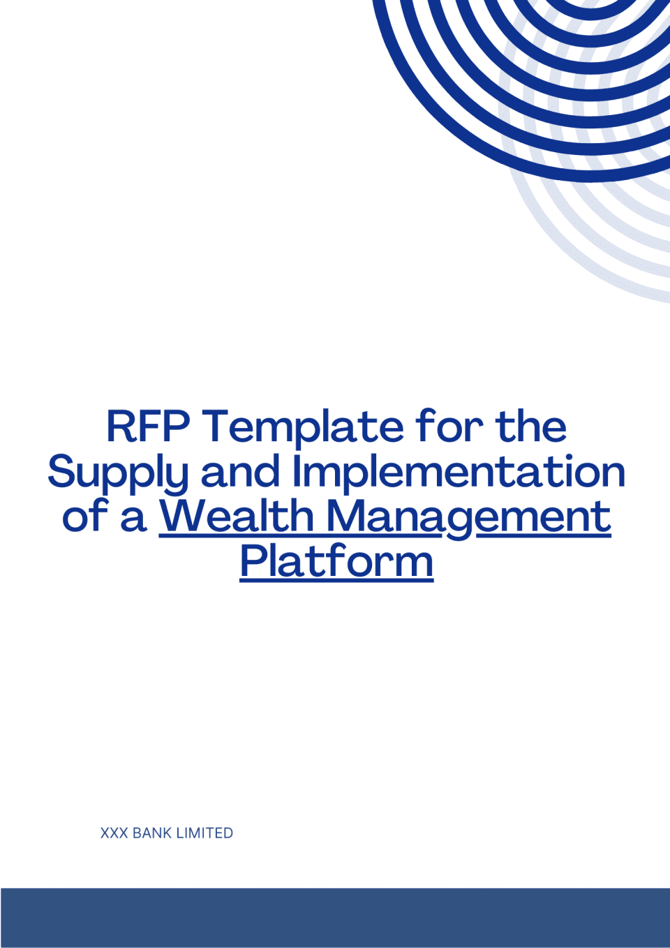 RFP Template for the Supply and Implementation of a Wealth Management Platform